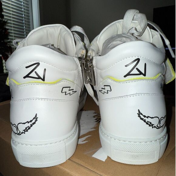 NWT Zadig & Voltaire ZV1747 Mid Flash Fluorescent Suede Charms Sneakers size 39 - Picture 13 of 13